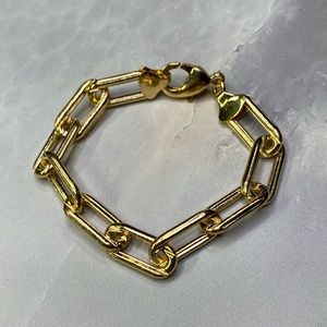 Gold Filled Textured Chunky Paperclip Chain Bracelet